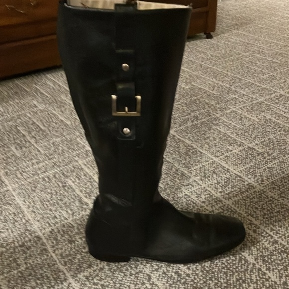 Lands End riding boots leather size 9.  Black with gold accents GUC. - Picture 6 of 6